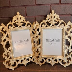 Set of 2 Shiraleah Gold Ornate Photo Frames | 5x7 | Baroque Vintage Style